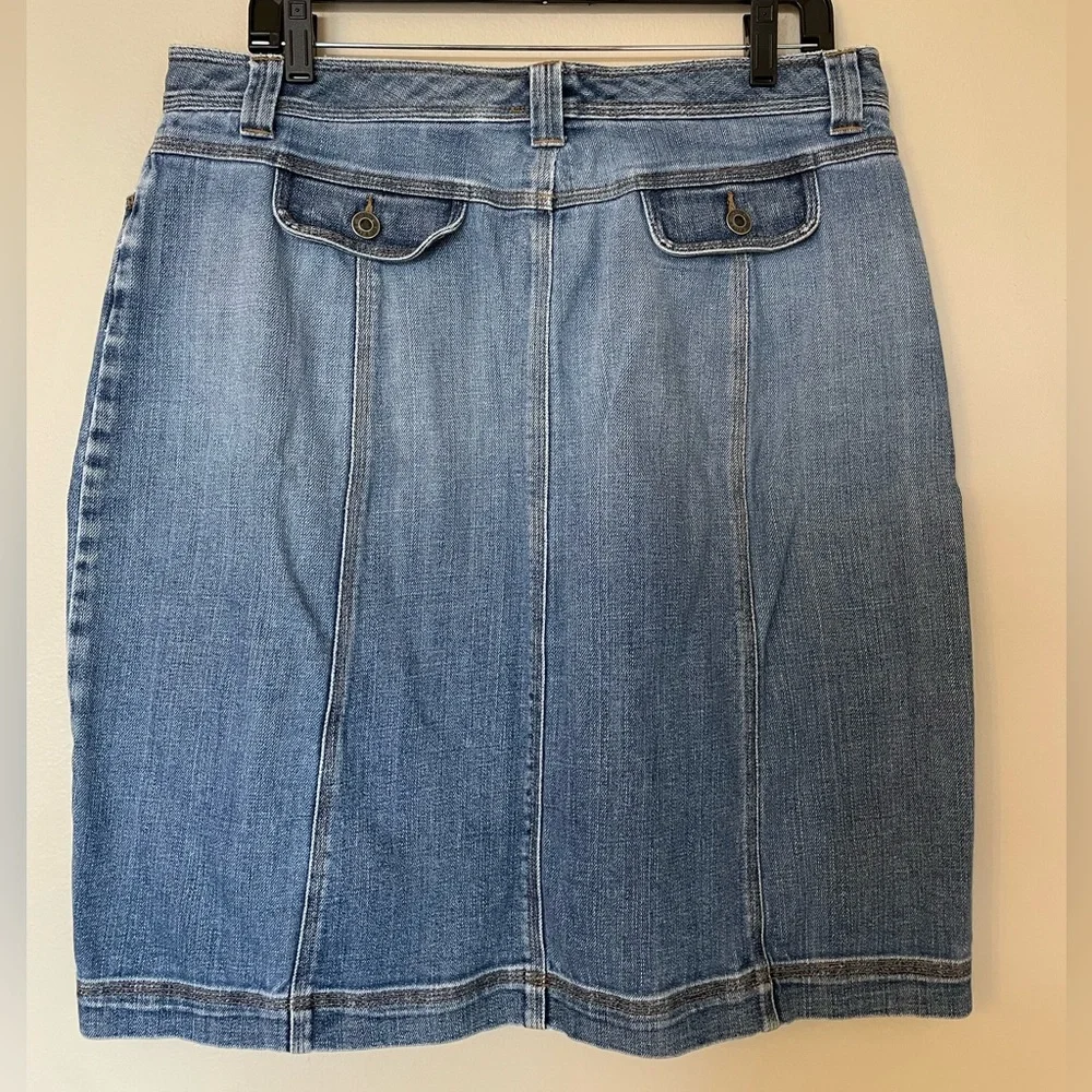 Vintage Y2K Talbots Blue Jean Denim Mini Skirt Size 12